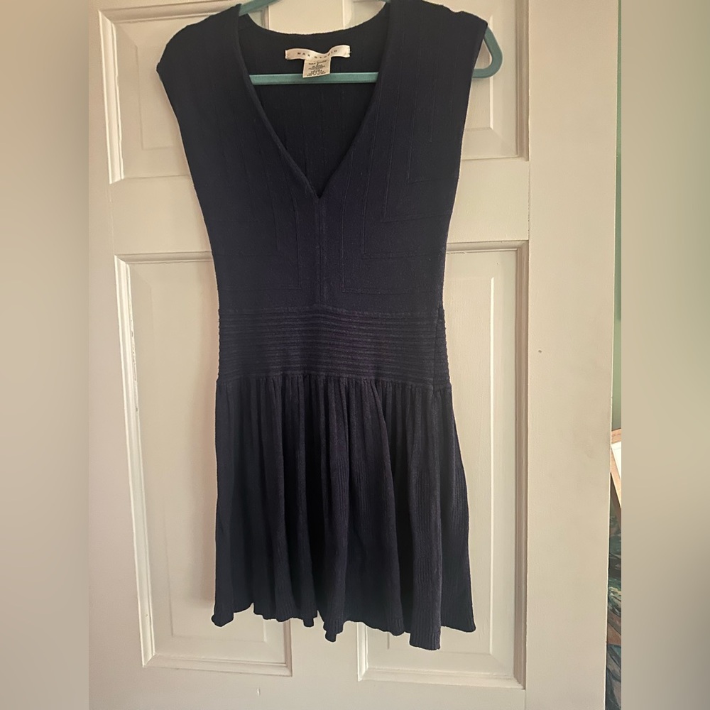 Max Studio Navy Blue Sleeveless V-Neck Mini Dress